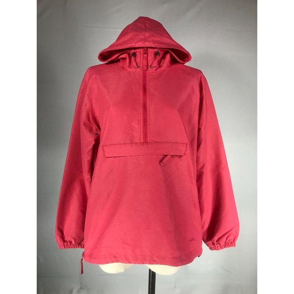 Cabela's Women's Size Medium Pink Half Zip Long Sleeve Nylon Jacket Lightweight - Picture 1 of 9